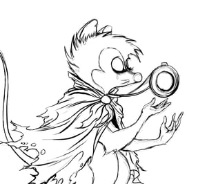 Image of Mrs Brisby rejected original hand inks