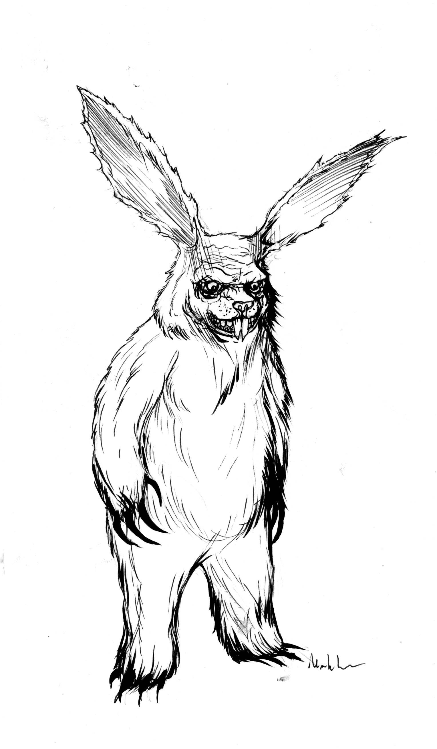 Evil Easter Bunny from bogus journey markloneart