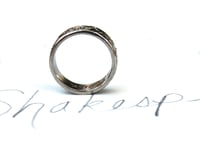 Image 2 of solid 14k gold wedding band with engraved vines