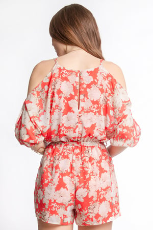 Image of Red Floral Romper