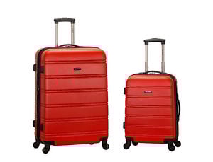 Image of Rockland FOX LUGGAGE 20" , 28" 2PC EXPANDABLE ABS SPINNER SET F225-BROWN NEW 