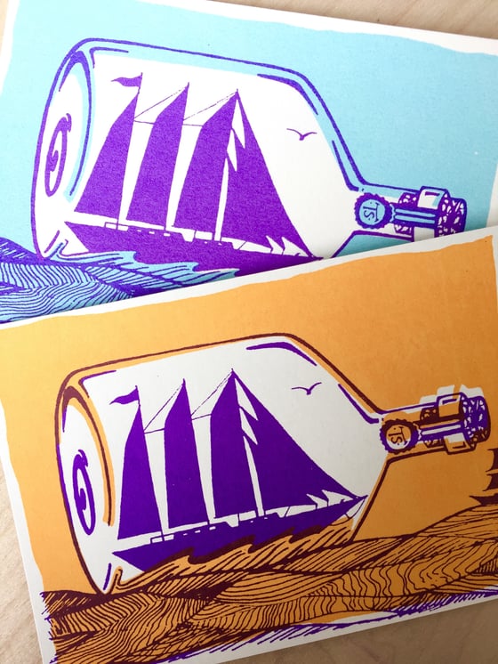 Image of Ship in a Bottle (postcard pack x2)