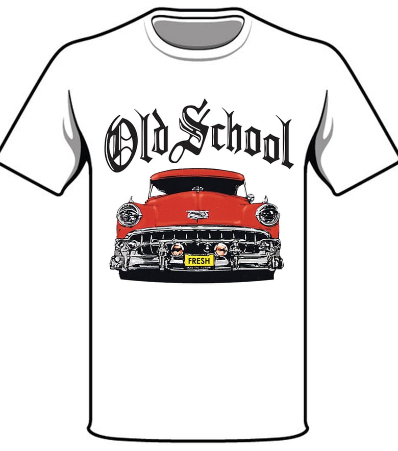 Image of #32W OS RED CAR WHITE TSHIRT