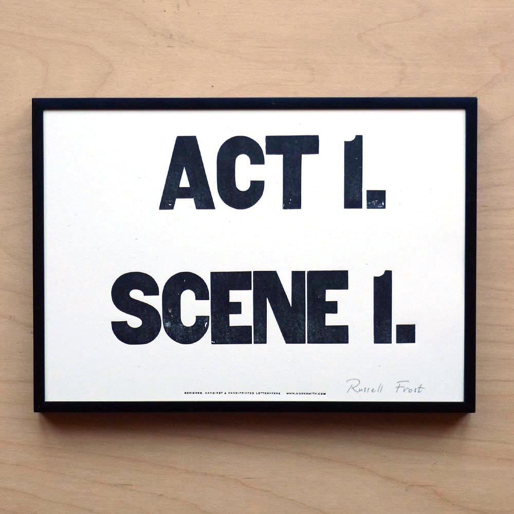 Image of "Act 1. Scene 1" print by Hooksmith Press