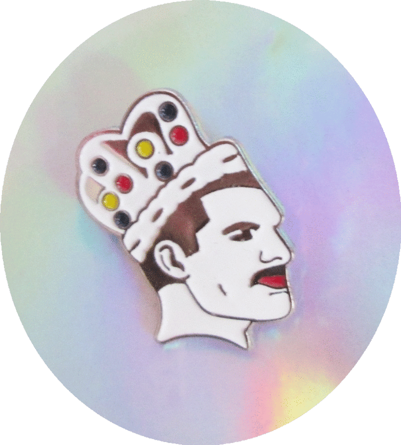 Image of freddie mercury pin enamel jewelry queen band lapel pin 