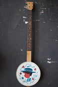 Image of Amish Boy Cookie Tin Banjo (white)