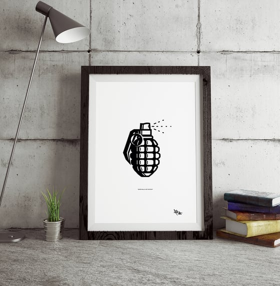 Image of "BOMB WALLS NOT NATIONS" Art Print