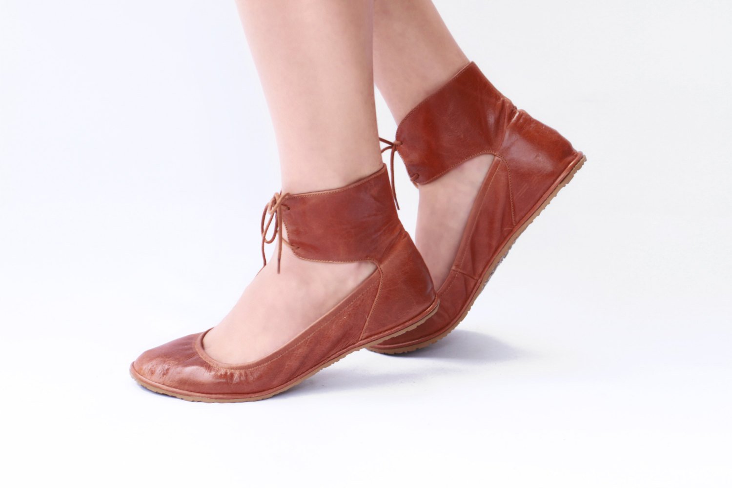 handmade leather ballet flats
