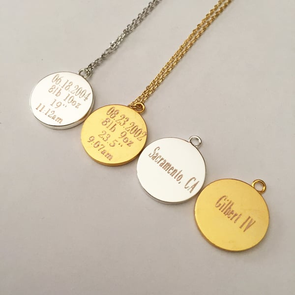 Image of Date of birth keepsake necklace