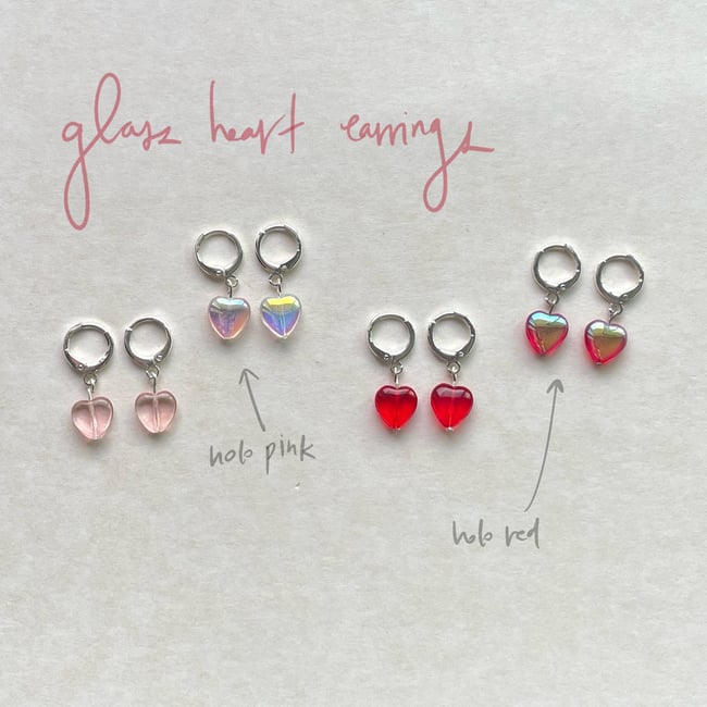 heart huggie hoop earrings