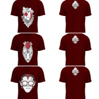 Image 1 of Vampire, Fox and Crystal Queen Burgundy Tees