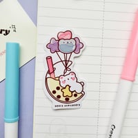 Image 1 of Boba Moon Bear Vinyl Sticker