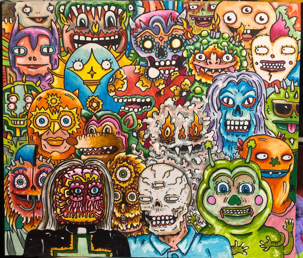 Image of Dreams Watch You While You’re Awake 11x13 original ink and acrylic 