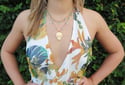 Triple Sugar Skull Pearls and Turquoise Necklace