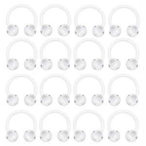 Image of Clear Transparent PTFE Flexible Horseshoe Circular Barbell