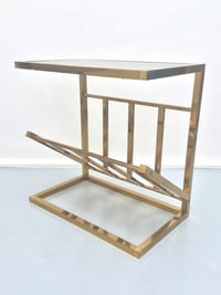 Image 1 of Brass Side Table with Magazine Rack