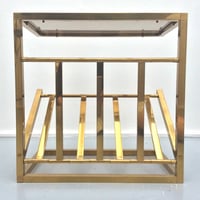Image 2 of Brass Side Table with Magazine Rack