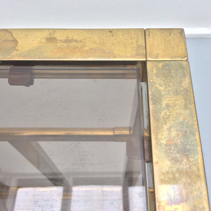 Image of Brass Side Table with Magazine Rack