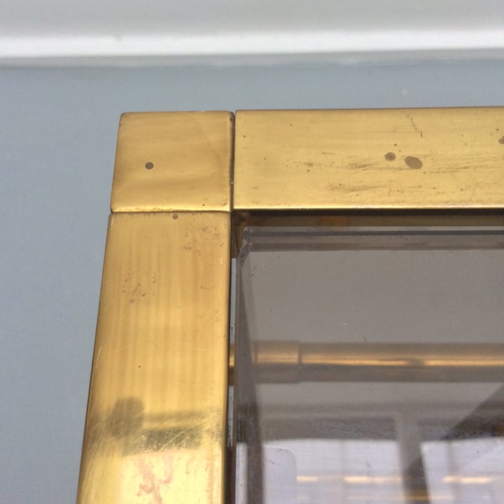 Image of Brass Side Table with Magazine Rack