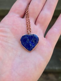 Image 4 of Electroformed lapis lazuli heart necklace 02
