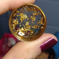 Image 1 of Gold Flake Plugs (sizes 2g-2")