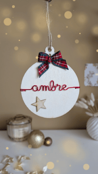 Image 1 of Boule de Noël en bois personnalisée 