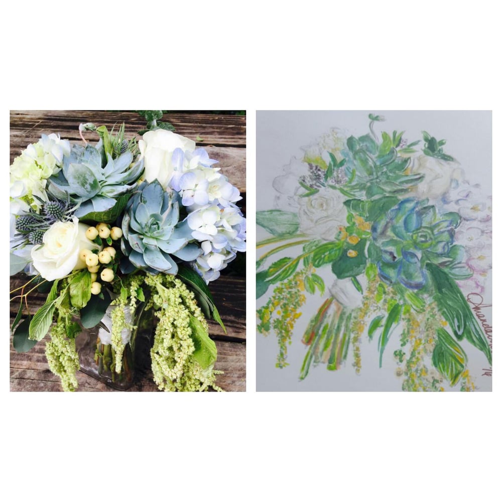Image of Custom Bridal Bouquet Portrait