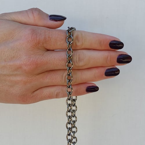 Image of GUNMETAL Purse Chain Strap - Petite Rolo Chain - 1/4" (7mm) Wide - Choose Length & Hooks/Clasps