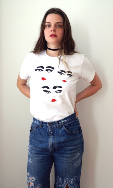 Image of Three Faces T-shirt WHITE