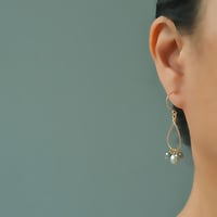 Image 3 of Gray pearl earrings dangle 14kt gold-filled