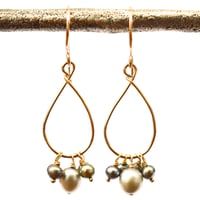 Image 4 of Gray pearl earrings dangle 14kt gold-filled