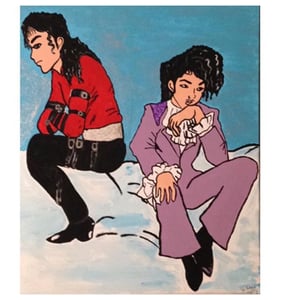 Image of Michael Jackson & Prince painting