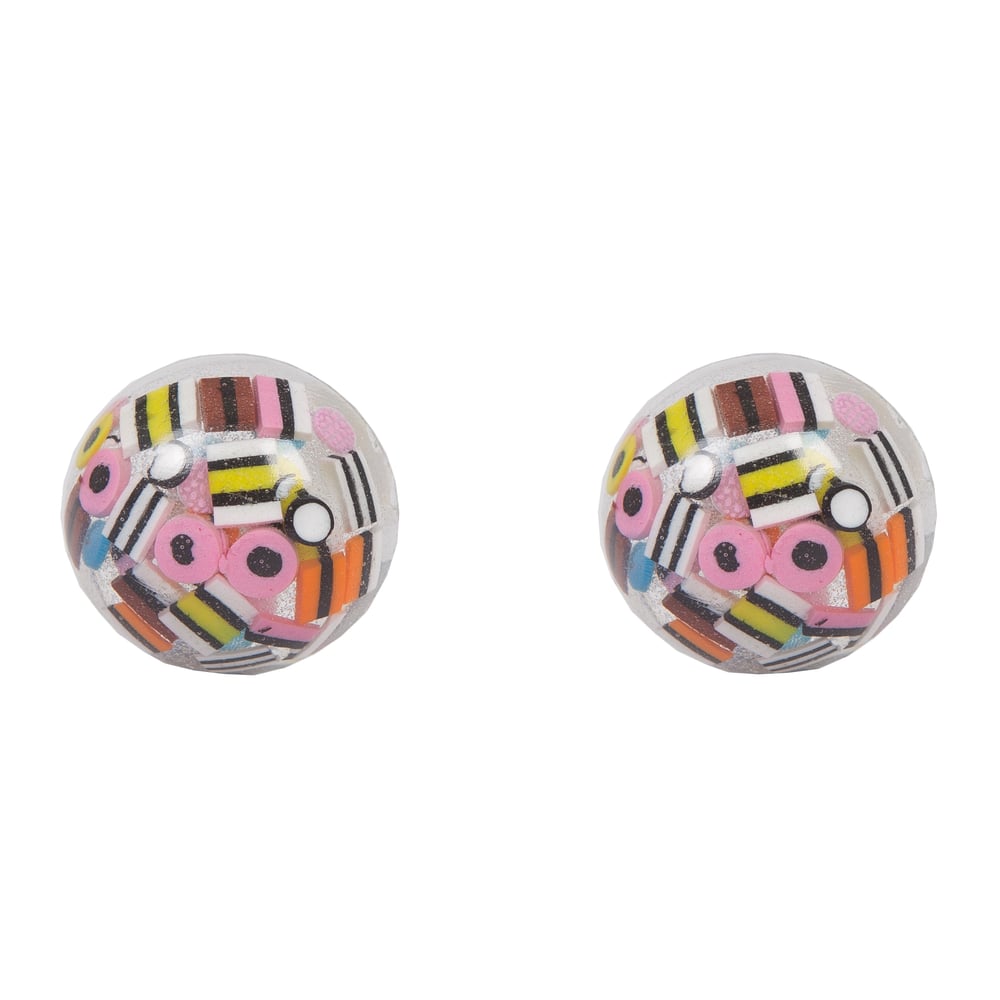 Image of Liquorice Allsorts Dome Earrings