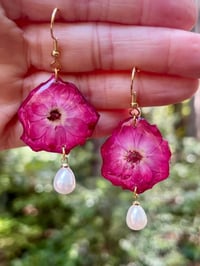 Image 3 of Pearly Rose Earrings