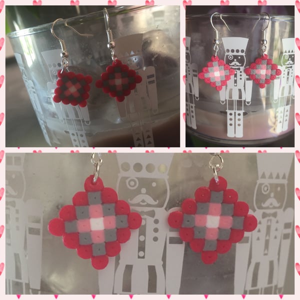 Image of Boucles d'oreilles en perles à repasser (Perler/Hama)