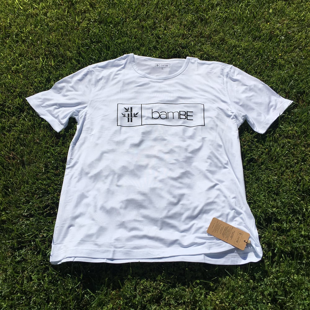 Image of Mens White Logo Tee