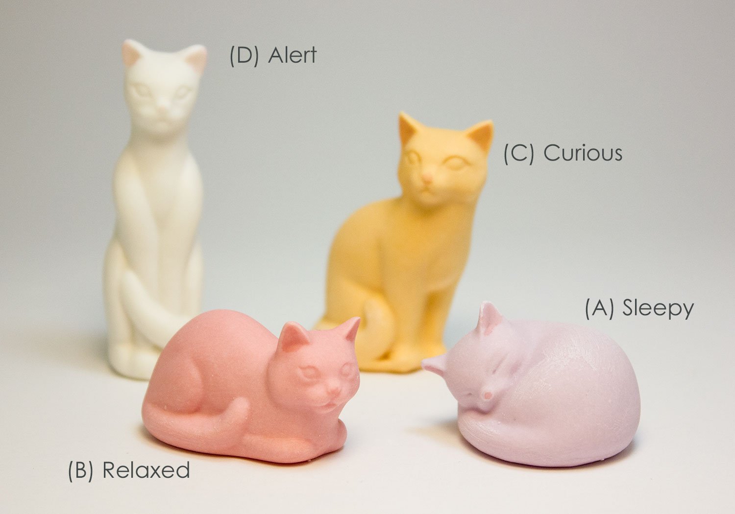 Long Live Porcelain Ceramic Cat Figurine Smooth