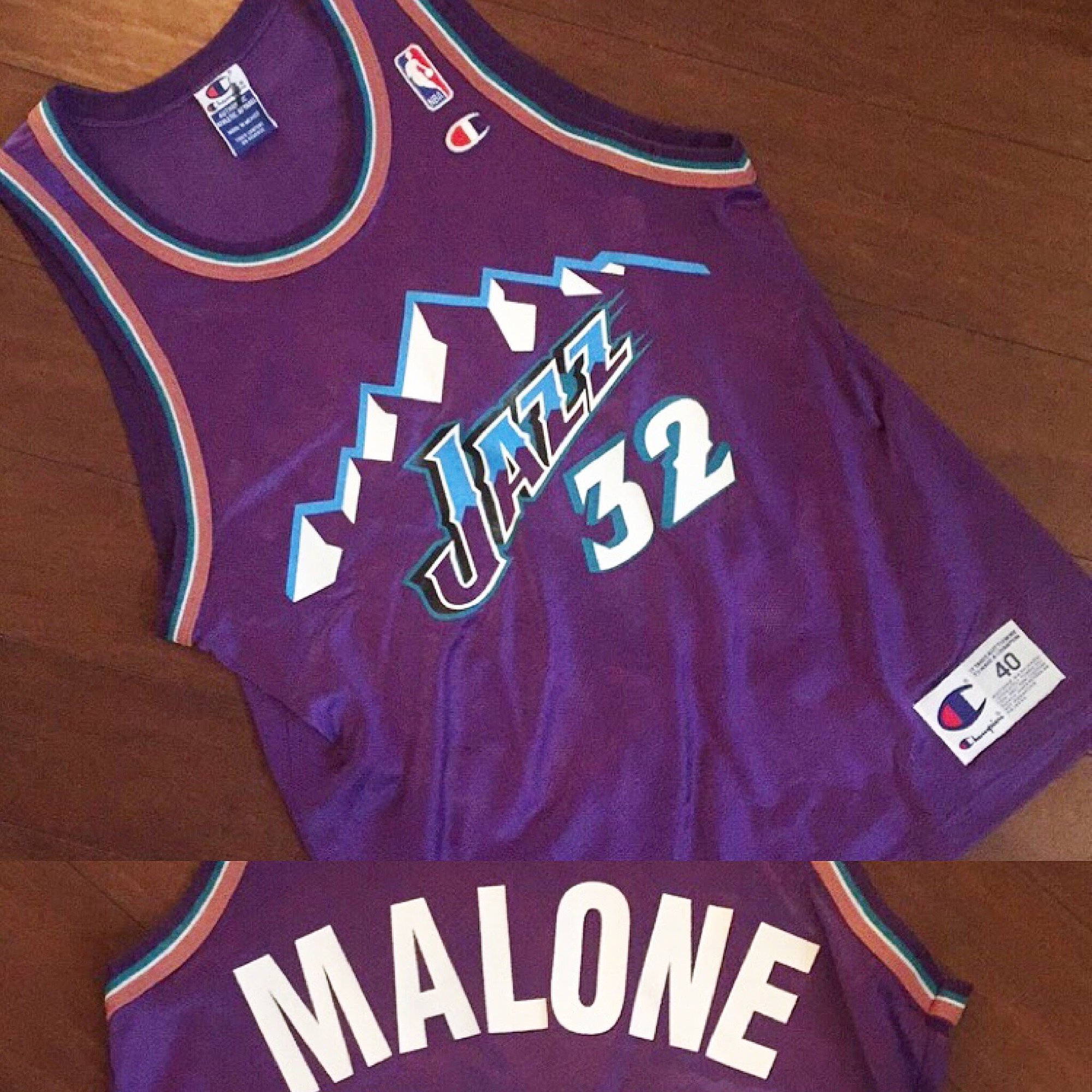Vintage Karl Malone Utah Jazz Jersey Size 52 2XL champion