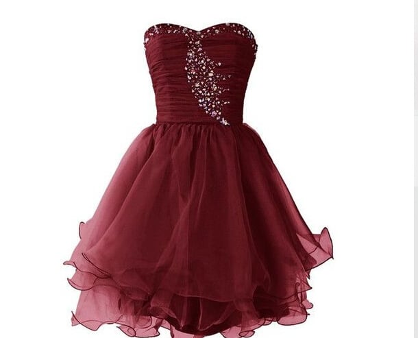 maroon sweetheart dress