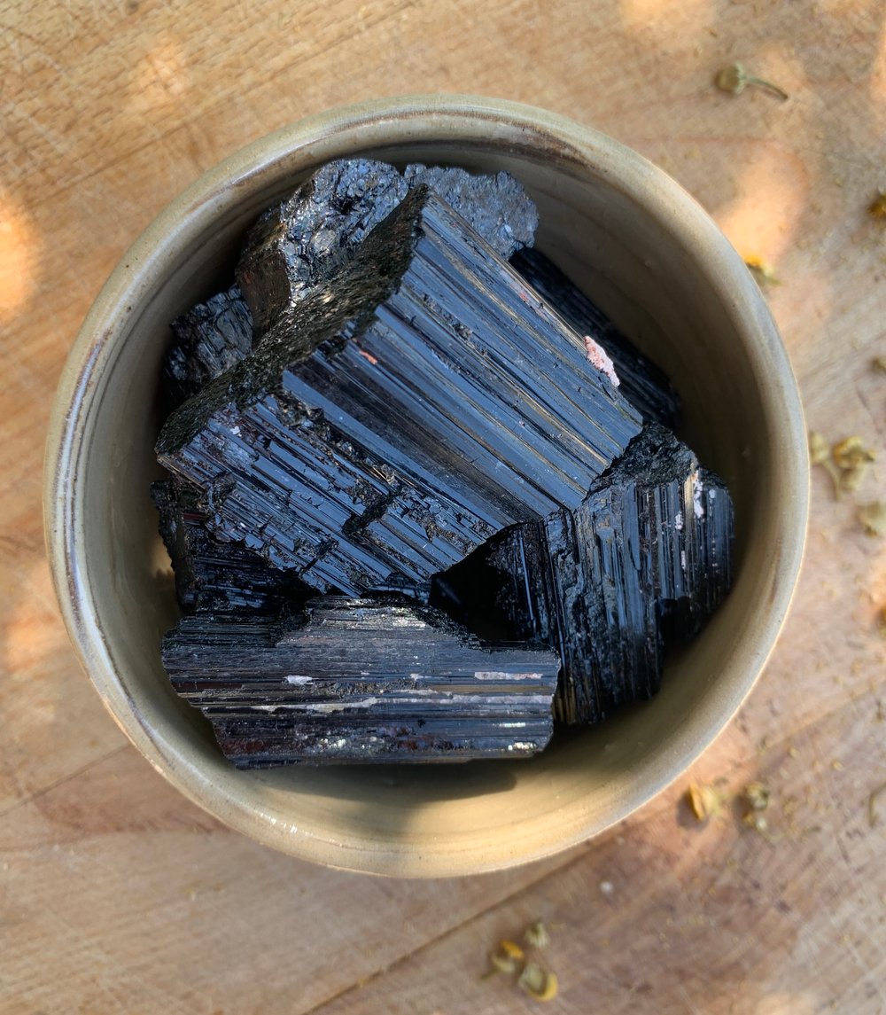Image of Raw Black Tourmaline Extra 'A' Grade High Luster Natural Logs