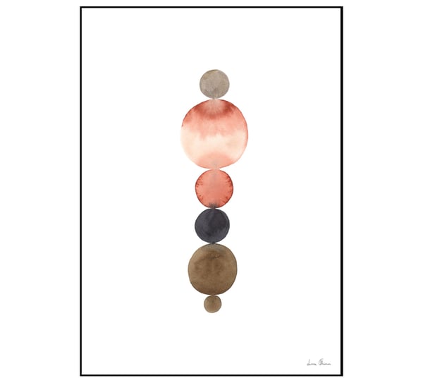 Image of Orange Watercolor Circles, A3 Poster