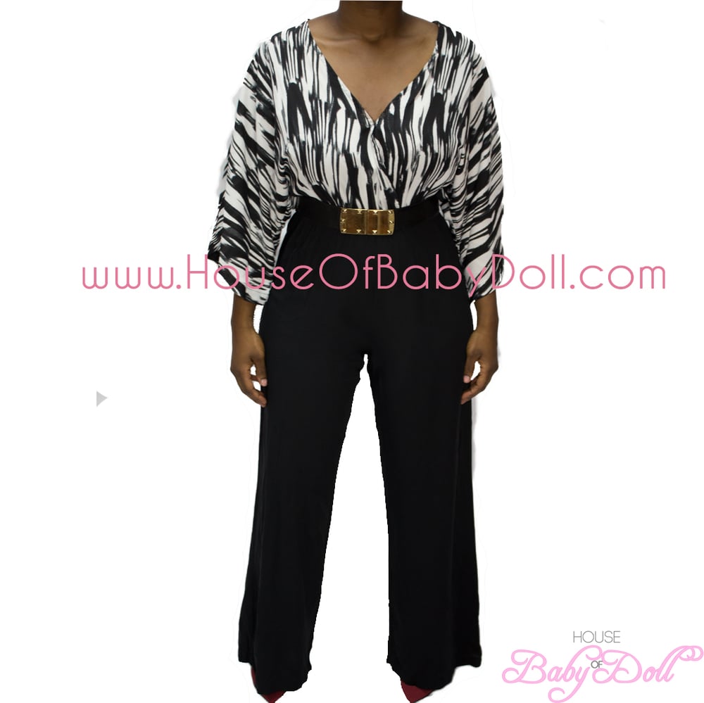 Image of Black & White printed Jumpsuit