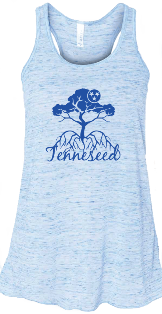 Image of Tennessee Tree -Flowy Racerback Tank Top Blue