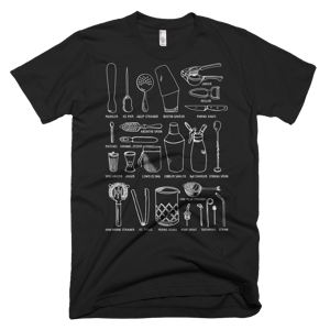 Bar Tools T-Shirt by Alyson Thomas of Drywell Art. Available at shop.drywellart.com