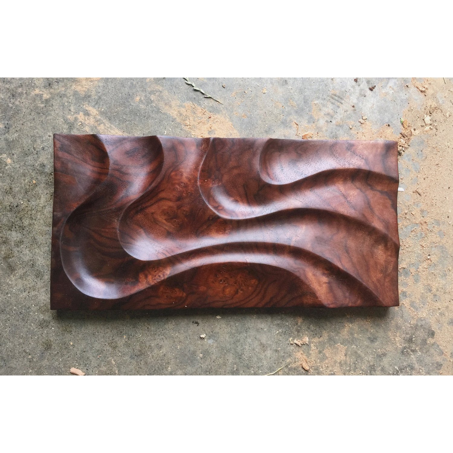 Image of Ebb and flow. Walnut burl wall hangings