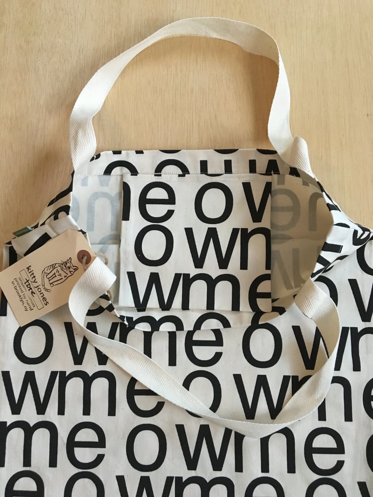 Image of meow tote (black on unbleached twill)