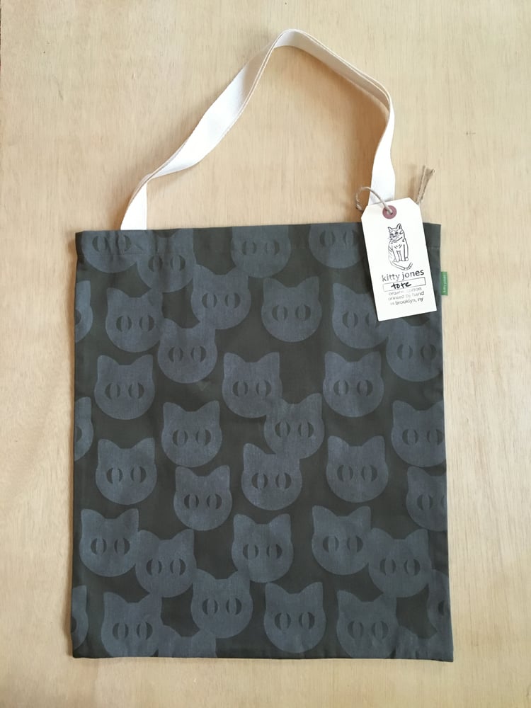 Image of catface tote (olive)