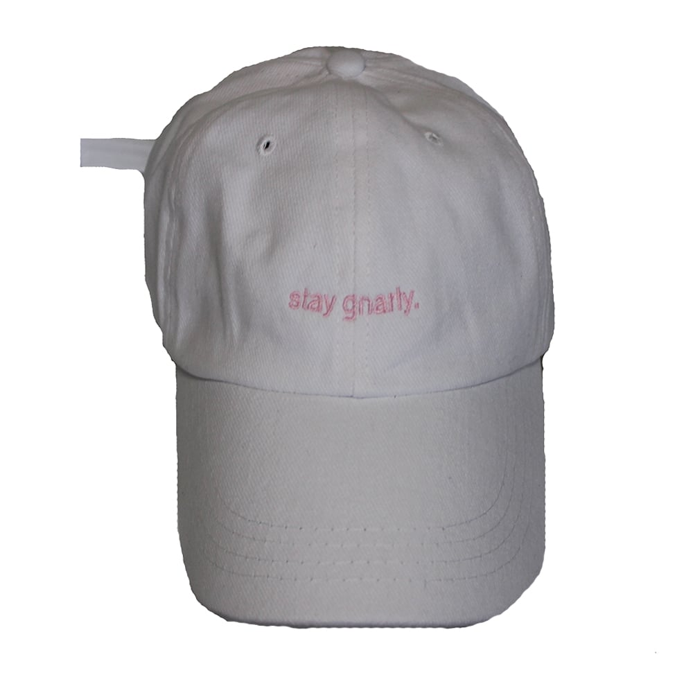 Image of Stay Gnarly Dad Hat White (Embroidered)