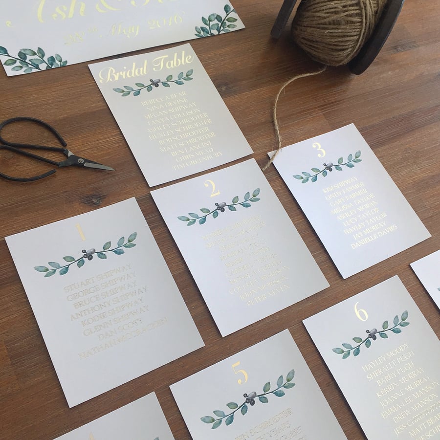 Image of Wedding Table Numbers/Seating Charts