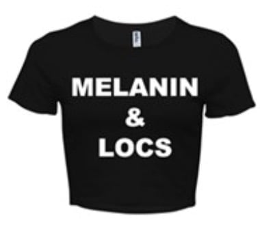 Image of MELANIN & LOCS BLACK/WHITE CROP TOP